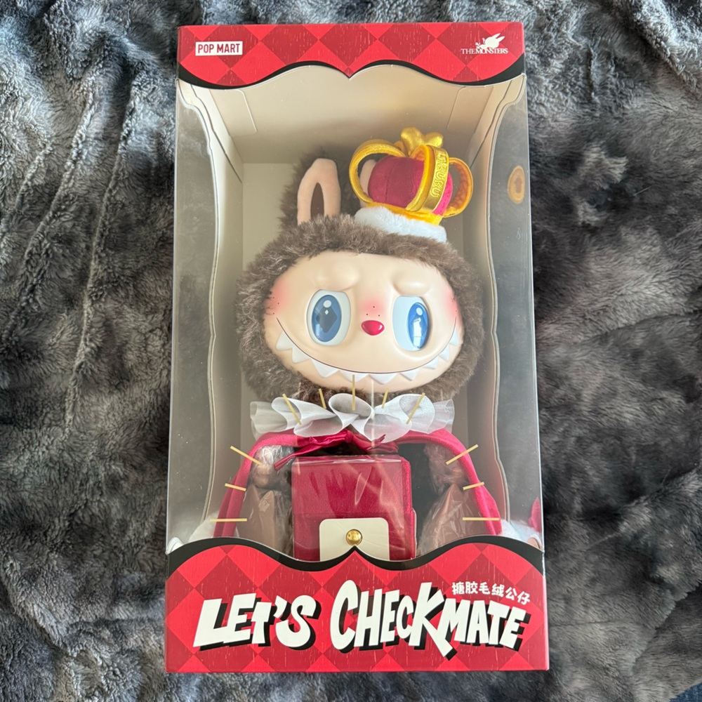 Pop Mart The Monsters Let’s Checkmate King Vinyl Plush Doll Labubu